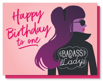 Badass Lady Birthday Card