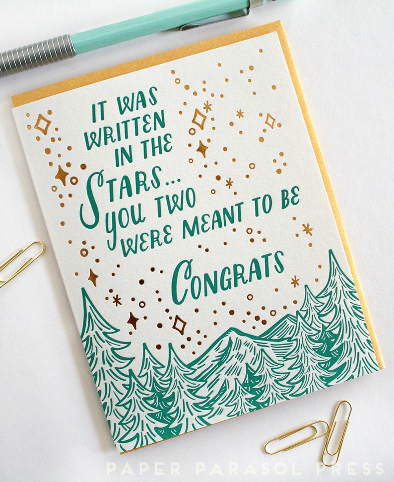 Written in the Stars Letterpress and Foil Card image 3