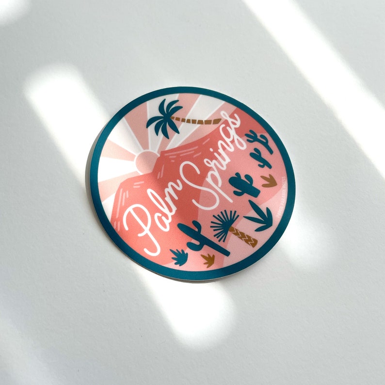 Palm Springs Sticker, Decal for Water Bottle, Sticker for Hydro Flask, Palm Springs Souvenir image 2