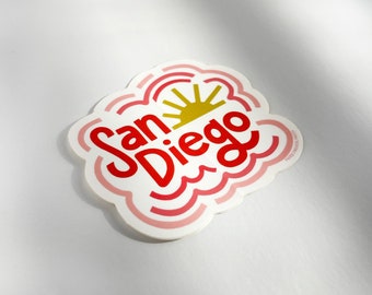 San Diego Vinyl Sticker, Decal for Water Bottle, Laptop Sticker, Waterproof Sticker, California Gift