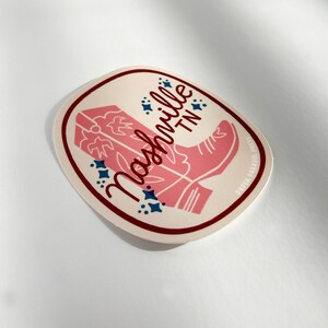 Nashville Cowboy Boot Sticker, Decal for Water Bottle, Gift for Her, Bachelorette Party Favors