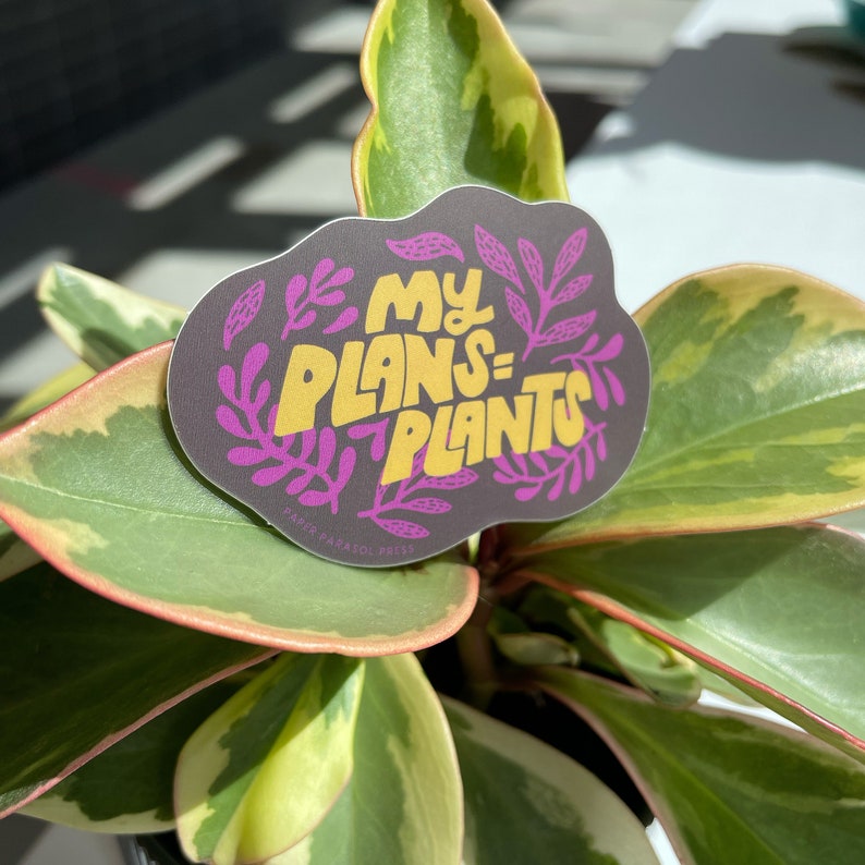 My Plans Plants Sticker for Laptop, Decal for Water Bottle, Gift for Plant Lover image 2