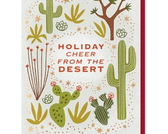 Holiday Cheer from the Desert Foil Card, Christmas Design