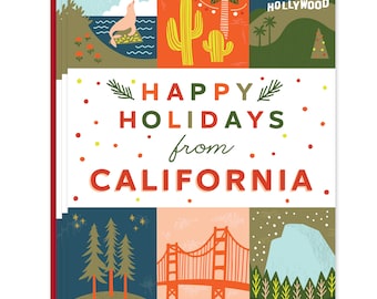 6 Pack of California Holiday Grid Cards