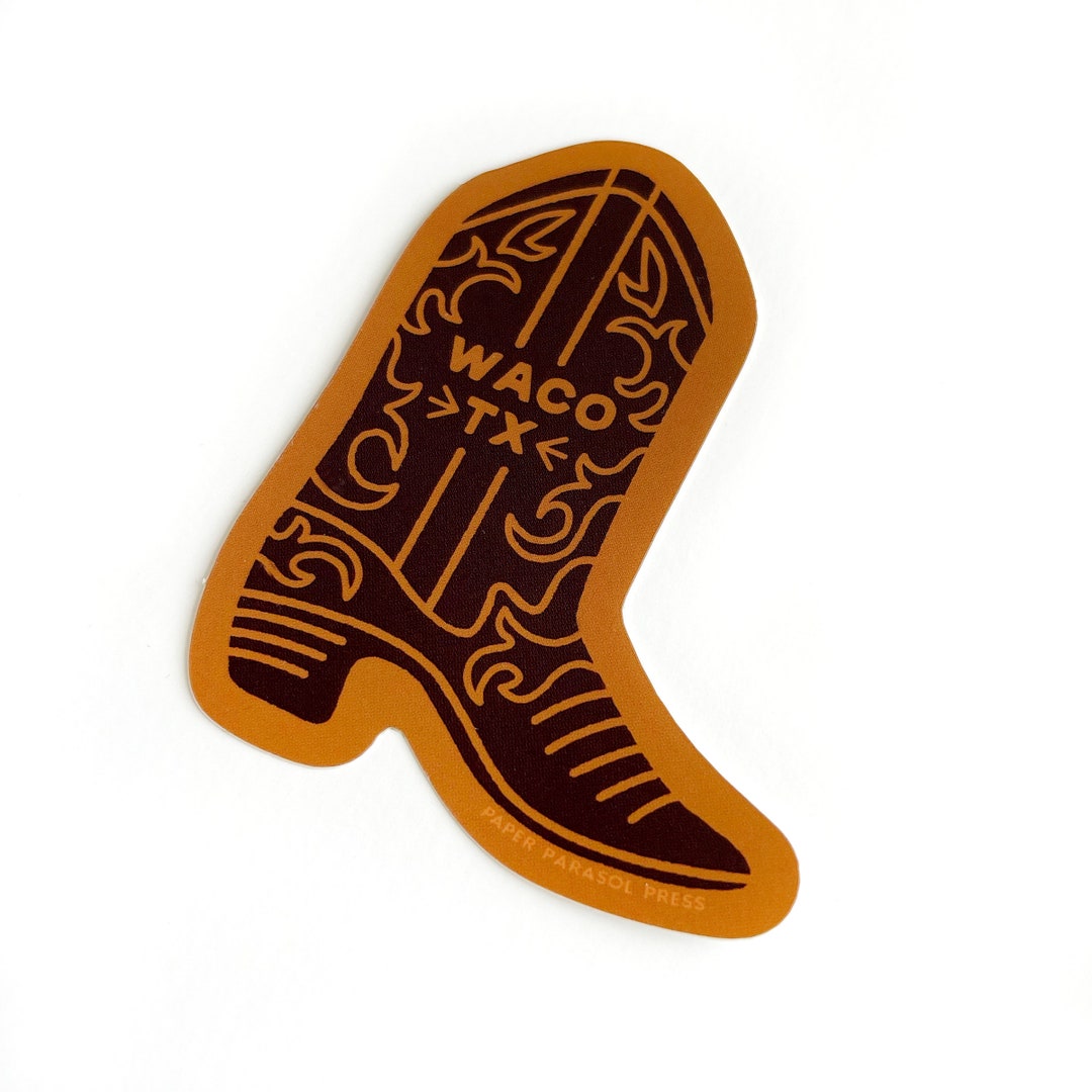Waco Texas Boot Sticker, Decal for Hydro Flask, Sticker for Laptop