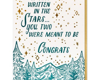 Escrito en la tarjeta Stars Letterpress y Foil