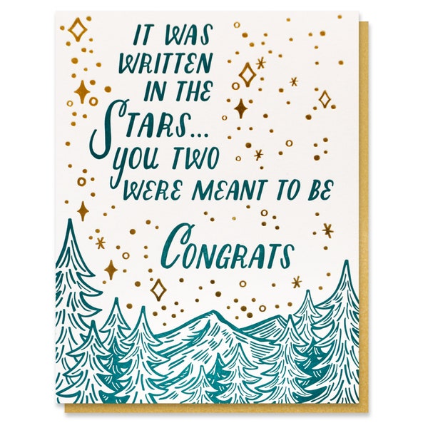 Written in the Stars Letterpress and Foil Card