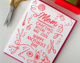 Mother's Day Letterpress Card Crafting Before it was Cool