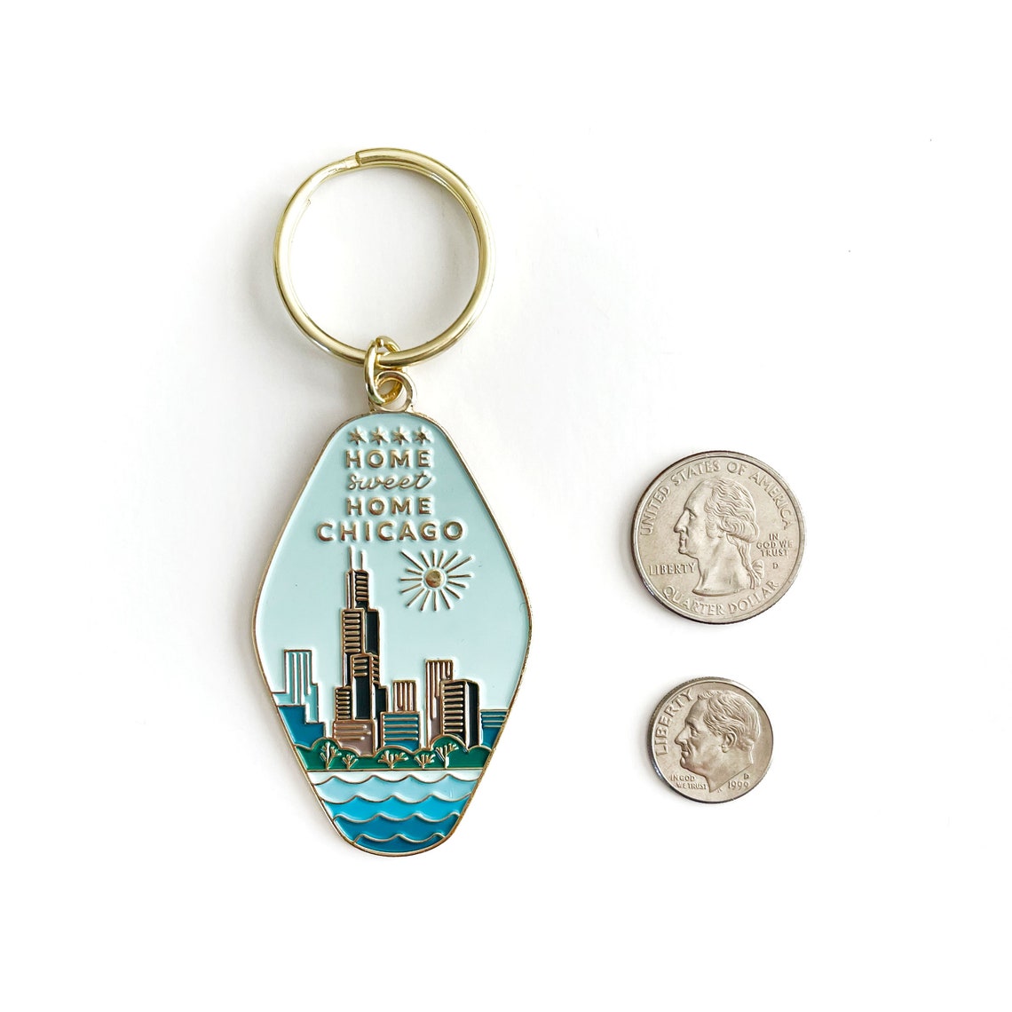 Sweet Home Chicago Keychain Etsy