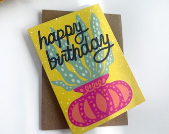 Happy Birthday Snake Plants Mini Card, Gift Enclosure for Birthday for Plant Lover