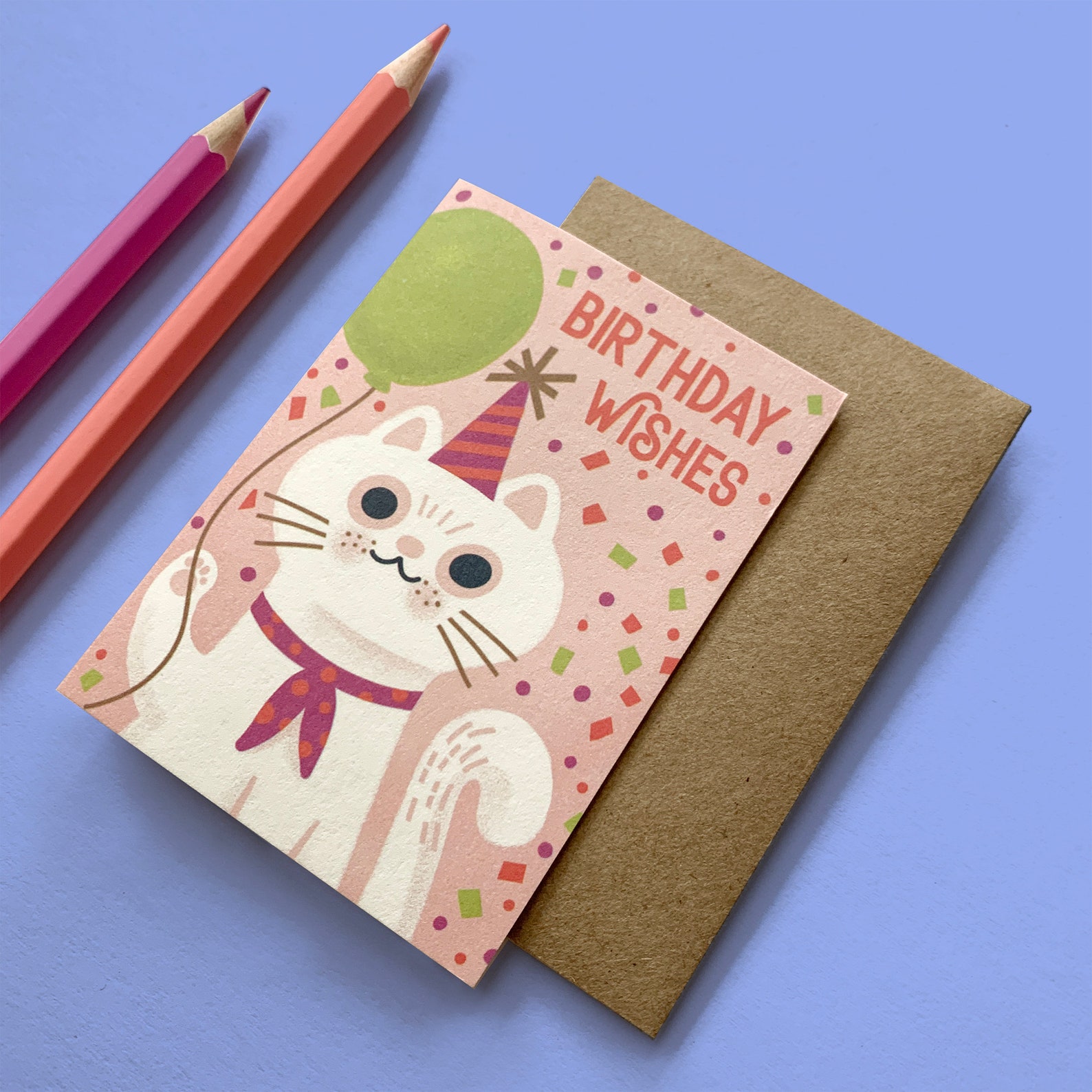 Birthday Wishes Cat Mini Card - Etsy