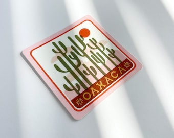 Oaxaca Mexico Cactus Sticker, Travel Gift Decal
