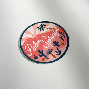 Palm Springs Sticker, Decal for Water Bottle, Sticker for Hydro Flask, Palm Springs Souvenir