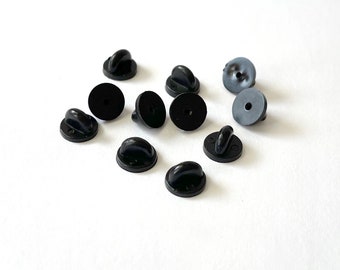 Black Rubber Clutches , Clasps Backings for Enamel Lapel Pin, 30 Count