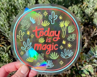 Today is Magic Suncatcher Decal, Gift for Her, Colorful Rainbow Decal, Window Sticker