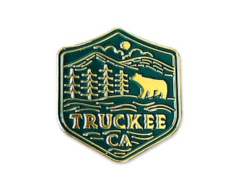 Truckee Enamel Pin, Gift for Nature Lover, Pin for Backpack, California Souvenir Lapel Pin