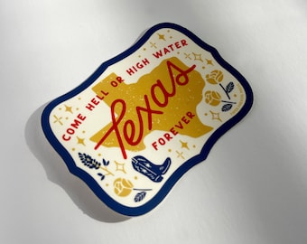 Texas Forever Sticker, Decal for Water Bottle, Laptop Sticker, Gift for Texan