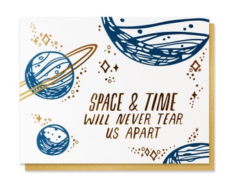 Space and Time Letterpress and Foil Card