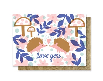 Hedgehog Garden Love Mini Card