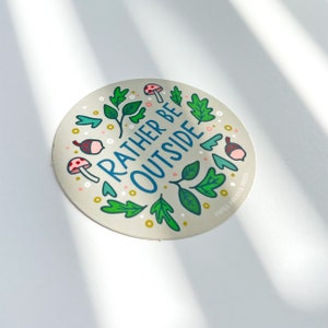 Rather Be Outside Sticker, Decal for Water Bottle, Gift for Nature Lover