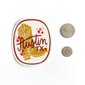 Austin Cowboy Boot Sticker in Golden, Decal for Water Bottle, Gift for Texan image 4