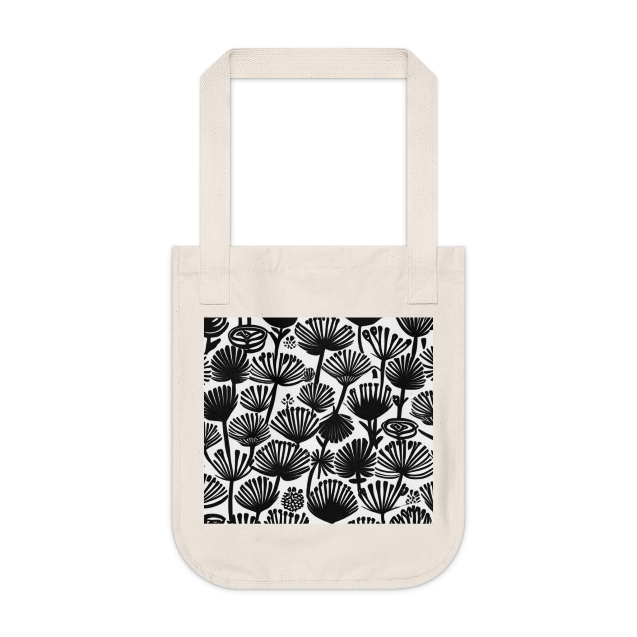 Tan Canvas With Floral Pattern Tote Purse main image 0