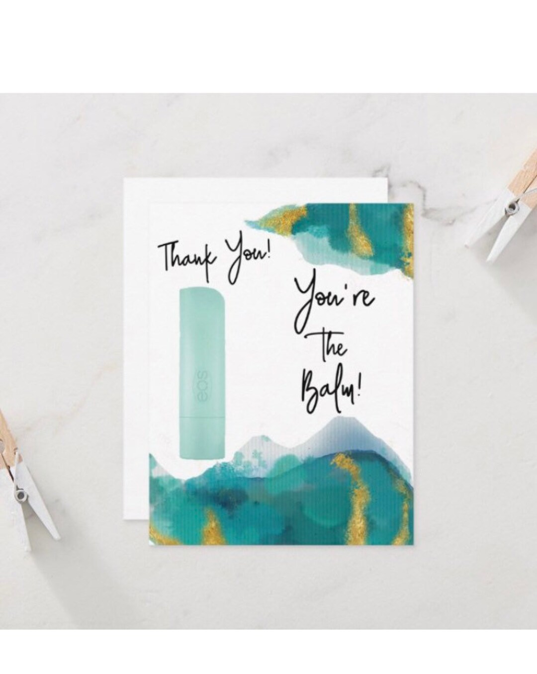 You're the Balm Thank You Lip Balm Gift Card Printable Etsy