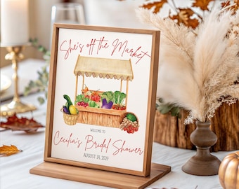 She's off the Market! Personalized Welcome Sign, Digital Download, Custom Size, Bridal Shower, Fresh Veggies, Farmer's Market, Bachelorette
