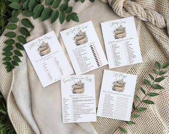 A New Chapter Begins! Book themed bridal shower game bundle, let's mingle, movie quotes, literary loves,he said, she said, purse, printables