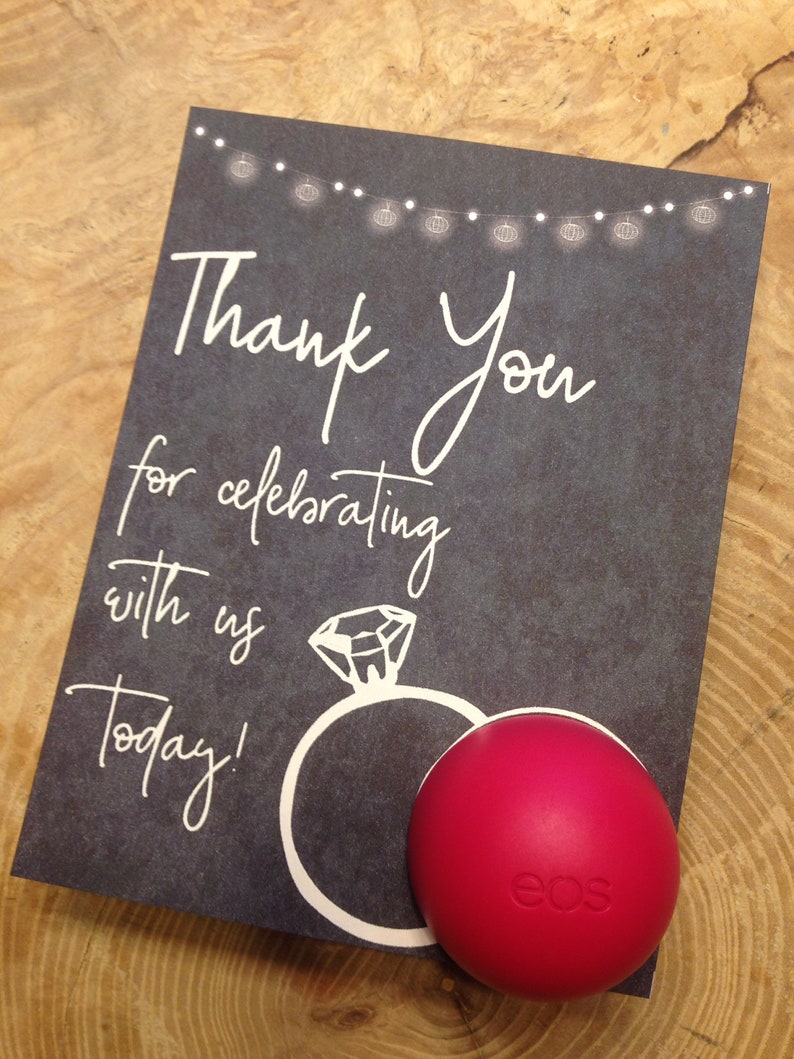 Wedding Rings Bridal Shower EOS Lip Balm Favor Cards Etsy