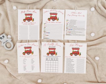 A Locally Grown Baby is on the Way! Vegetable Stand, Farmer's Market baby shower game bundle, let's mingle, bingo,emoji pictionary,name race