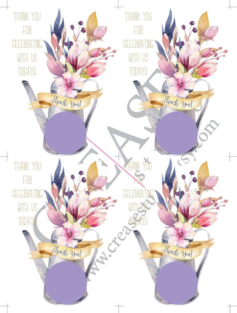 Floral Garden Watering Can Baby Shower Invitation and EOS Etsy