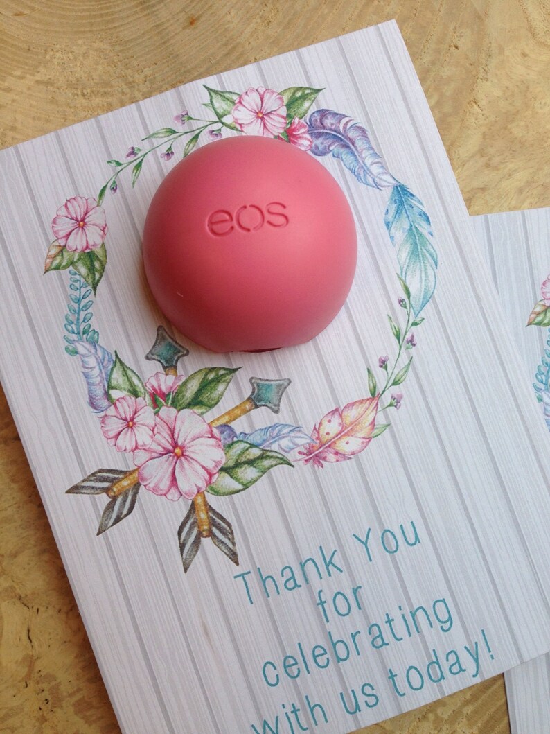 Bohemian Bridal Shower EOS Lip Balm Favor Rustic Arrows Etsy