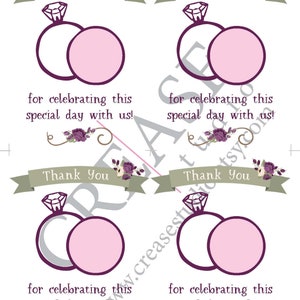 Wedding Rings Bridal Shower EOS Lip Balm Favor Cards, Printable ...