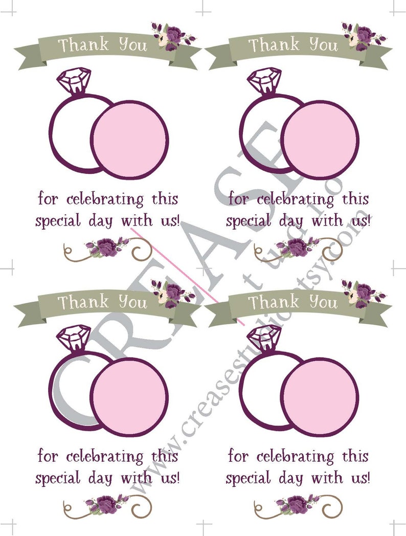 Wedding Rings Bridal Shower EOS Lip Balm Favor Cards Etsy