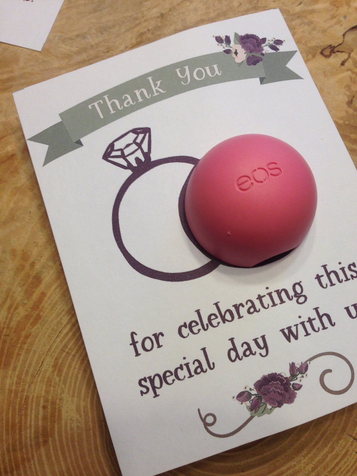 Wedding Rings Bridal Shower EOS Lip Balm Favor Cards - Etsy