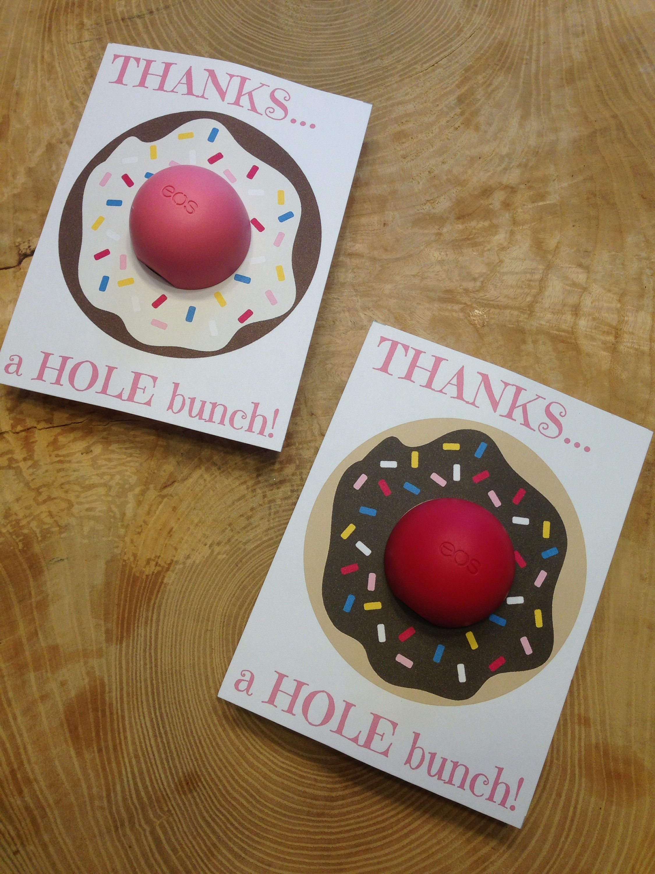 Thanks a HOLE Bunch Printable Cards for EOS Lip Balm Donut - Etsy