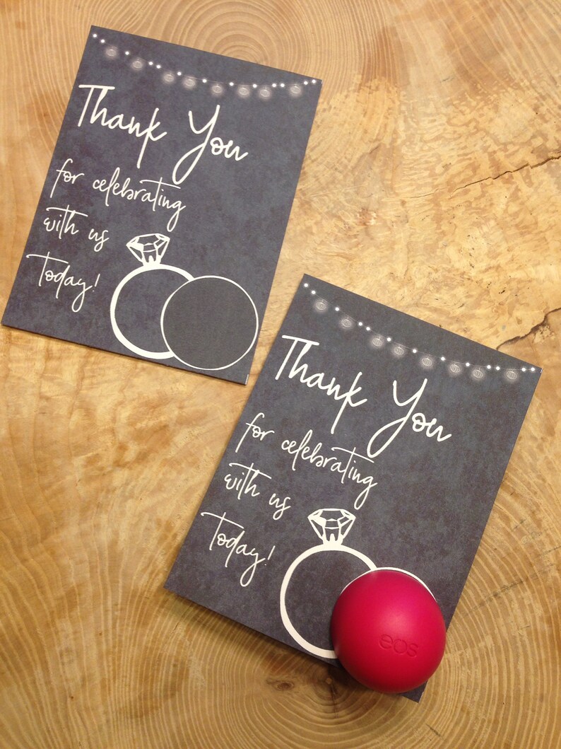 Wedding Rings Bridal Shower EOS Lip Balm Favor Cards Etsy