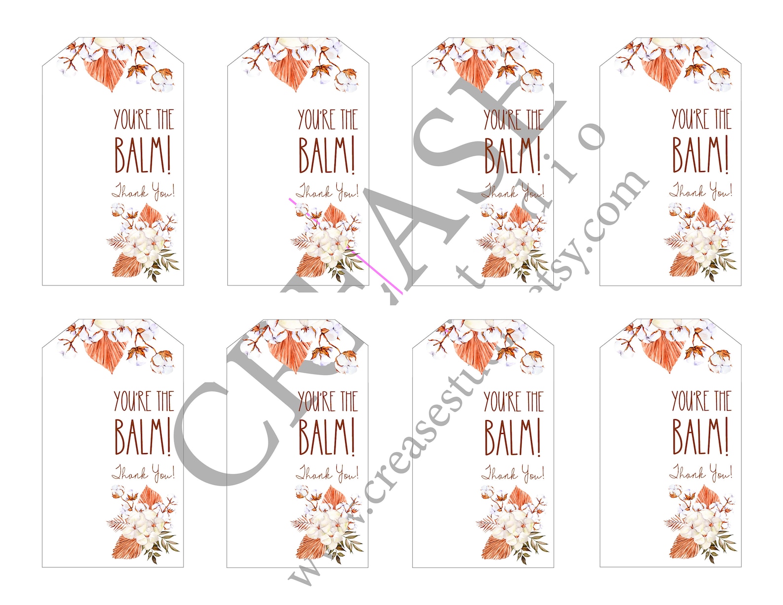 You're the Balm Thank You Lip Balm Gift Tag Printable | Etsy