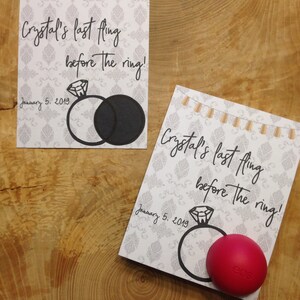 ¡Últimos momentos antes del anillo! Tarjetas de recuerdo para anillos de boda, despedida de soltera, bálsamo labial EOS, imprimibles, descargables, agradecimiento, damasco, borlas, dorado.