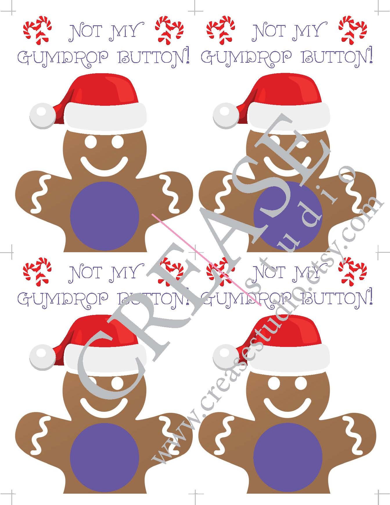 Gingerbread Man Not My Gumdrop Buttons Holiday Christmas Etsy