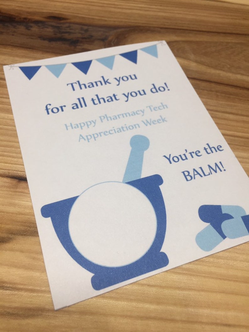 Pharmacy Tech Appreciation Week Thank You Cards for EOS Lip Etsy