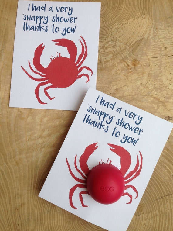 Crab Baby Shower Thank You Cards for EOS Lip Balm Printable | Etsy