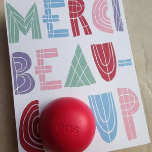 Merci Beaucoup, enseignant, coach, chauffeur de bus, brigadier, appréciation, merci, cartes, étiquettes cadeaux pour baume à lèvres EOS, imprimable, téléchargement immédiat