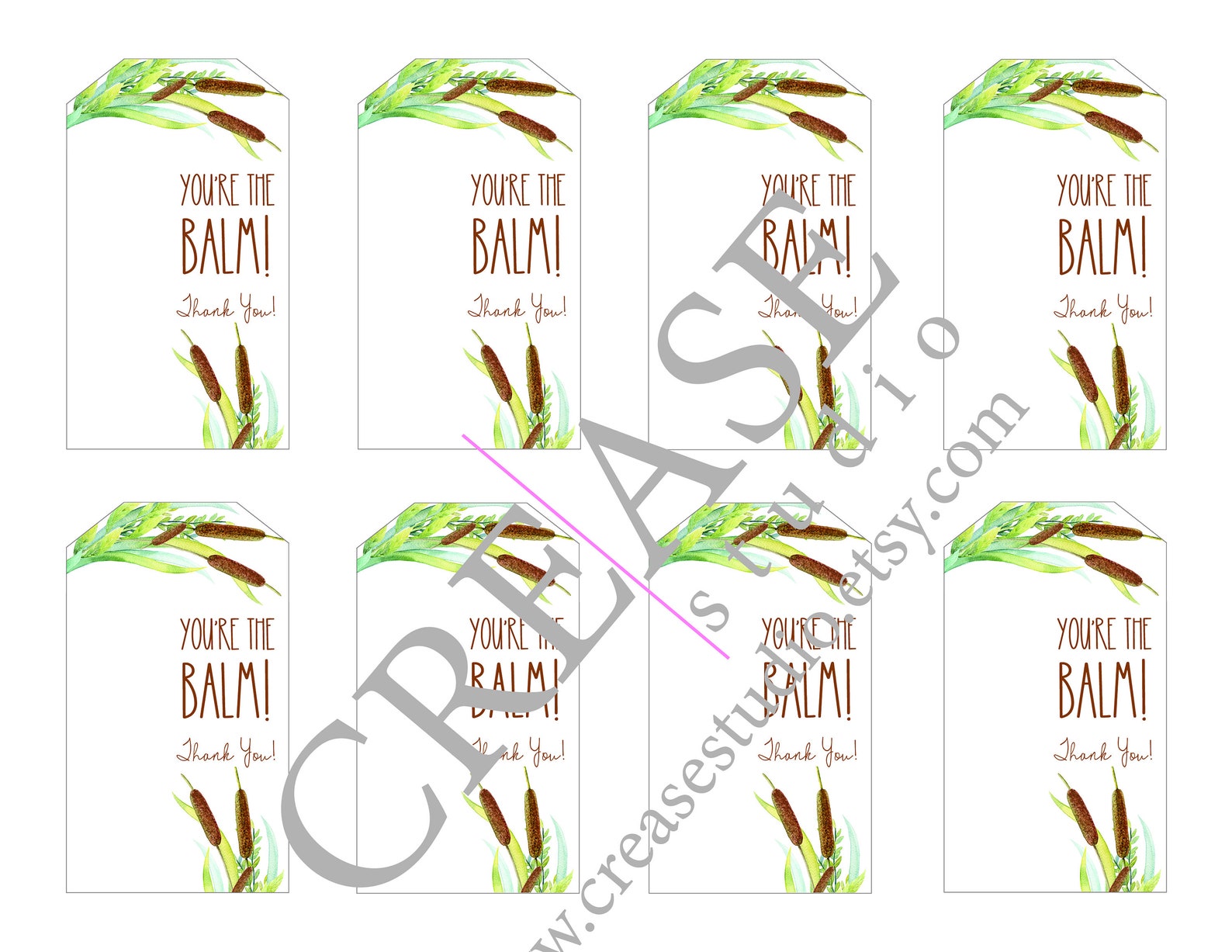 You're the Balm Thank You Lip Balm Gift Tag Printable - Etsy