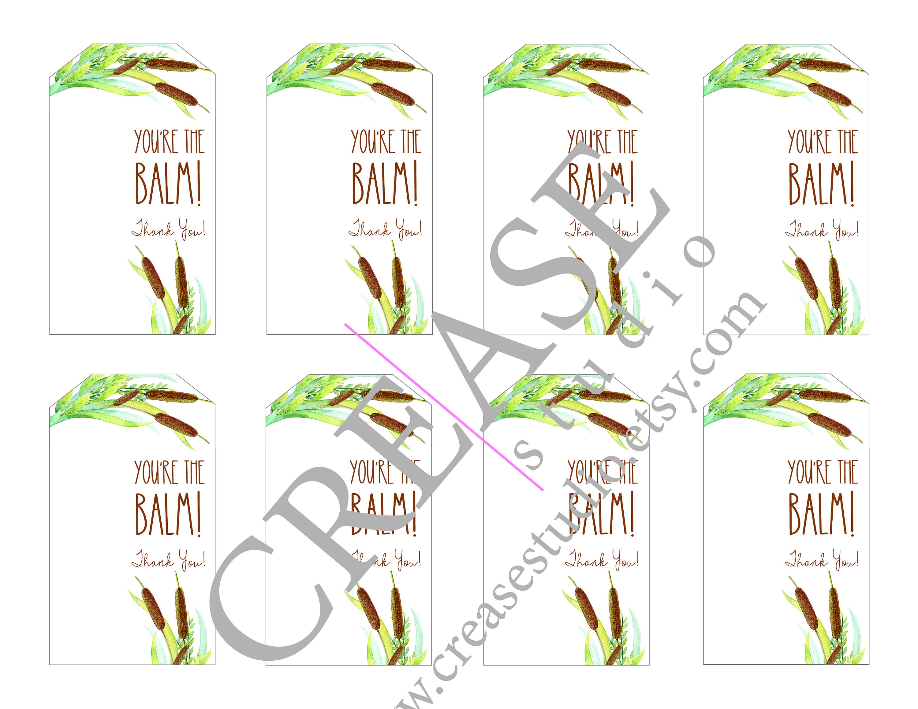 You're the Balm Thank You Lip Balm Gift Tag Printable - Etsy