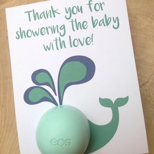 Whale Thank You Cards for EOS Lip Balm Printable Whale Lip | Etsy