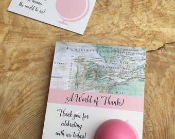 Vintage Map Bridal Shower EOS Lip Balm Favor Cards (Printable)