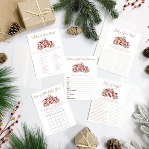 Merry Little Baby Shower Game Bundle, Christmas, Holiday Baby Shower, Baby Sprinkle, Printable Games, Instant Download, Shower Games Set