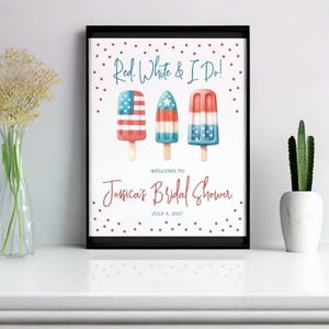 Vermelho, Branco e Sim! Placa de Boas-vindas Personalizada, Download Digital, Tamanho Personalizado, Chá de Panela, picolés patrióticos, 4 de Julho, Americano